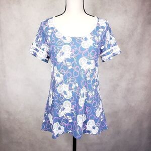 Lularoe blue purple Disney Mickey classic tee XS